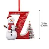 Muñeco de Nieve Navideño Transfronterizo Nuevo Acrílico Plano 2D de 26 Letras Colgante Decoración Navideña de Interior Adorno para Coche