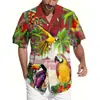 Nueva Camisa Hawaiana de Manga Corta de Verano Camisa Floral Estampada de Moda