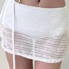 3 Cores] Novo Estilo Coreano Estilo Faixa de Barriga Decote Halter Sexy Sem Costas Alça Estilo Saia Renda High-End Fenda Maiô para Mulheres