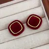 Pendientes de Terciopelo de la Plaza Roja de Año Nuevo Broches de Plata de Ley Diseño de Nicho Pendientes de Alta Gama Pendientes Populares Nuevos 2025