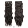 Peluca Europea y Americana Transfronteriza Set de 6 Piezas Clip-In Cabello Largo Rizado Onda de Agua Pieza de Repuesto para el Cabello para Mujeres Peluca Rizada Ondulada Pieza de Cabello