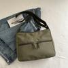 Bolsa de Tela Casual Ligera Nueva Primavera 2025 Estilo Japonés Color Sólido Bordado Simple de Letras Bolso de Hombro Cruzado Sensación de Alta Gama
