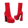 Dropshopping2022 invierno nuevo suela gruesa punta fina suela gruesa 40-43 talla grande gamuza caña baja botas de mujer