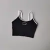 Sutiã Esportivo de Cor Contrastante Feminino com Bojo Fixo Corrida Pilates Secagem Rápida Treinamento Yoga Top Fitness