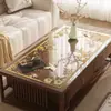 Nova Toalha de Mesa para Mesa de Centro Semitransparente Estilo Chinês, Não Lavável, Impermeável, à Prova de Óleo, Luxo Leve, Sensação de Alta Qualidade, Tapete de PVC de Vidro Macio para Mesa de Jantar
