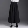 Calça Casual de Linho Nova Outono 2026 para Mulheres, Cintura Alta, Emagrecedora, Confortável, Macia, Para o Trabalho, Simples, Comprimento Três Quartos, Perna Larga