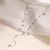 Aogu Moda Transfronteiriça Luxo Leve Banhado a Ouro 18K Inlaid Zircônia Aço Inoxidável Colar com Franja Feminino Nicho Corrente Clavícula de Alta Qualidade