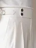 Calça de Terno Masculina Casual de Cintura Alta para Primavera e Verão, Estilo Business com Fivela Paris, Calça Versátil de Corte Reto, Efeito de Caimento Nápoles, Calça Social Sem Amassar