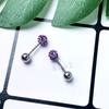 Tendencia de moda coreana, taladro de una sola cabeza, clavo de hueso de oreja, taladro en espiral, bola, alergia, aguja fina de 4 mm y 0,8 mm
