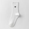 Calcetines de Doble Aguja con Forma de Corazón para Mujer, Calcetines de Media Caña para Otoño e Invierno, Calcetines Grises Holgados Bordados Sin Costuras, Combinados con Zapatos Pequeños de Cuero, Calcetines Largos para Otoño e Invierno
