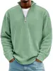 Nueva Camisa Polo Sudadera Casual de Hombre Amazon Otoño e Invierno 2025 con Cuello Alto, Cremallera y Pana, de Manga Larga