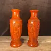 Adornos de Jarrón Tallado de Ébano para Arreglos Florales de Sala de Estar, Ciruelo, Orquídea, Bambú y Crisantemo, Artesanía de Decoración para el Hogar de Madera, Regalos para Inauguración de Casa