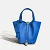 Bolso de Mano para Mujer Piel de Vaca de Primera Capa Cesta de Verduras 2025 Popular Bolso Cubo Pequeño Bolso de Mano Bolso de Mano de Gran Capacidad