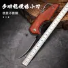 Cuchillo de Exterior Hoja Mate Acero Inoxidable Mango de Madera Herramientas para Exteriores Antideslizante Camping Cuchillo Plegable Cuchillo Afilado