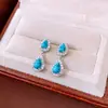 Pendientes Colgantes de Plata Vintage con Zirconia en Forma de Gota de Agua Pendientes Retro de Alta Gama Pendientes de Moda Elegantes para Mujer