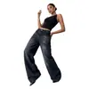 Lazada2026 Pantalones Casuales Rectos Adelgazantes para Mujer Primavera Otoño Personalidad Hot Strass Versátil Retro Jeans de Moda