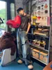 Jeans de Diseño Desconstruido de Nicho High Street Europeo y Americano para Hombre en Primavera y Otoño Marca de Moda Americana Pantalones de Pierna Ancha de Gama Alta hasta el Suelo