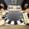 Alfombra de Piso de Payaso Blanco y Negro con Trampa Visual 3D Transfronteriza para Sala de Estar, Alfombra Completa Tridimensional Resistente a Manchas y al Desgaste, Manta para Sofá y Mesa de Café