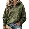 Sudadera con Capucha y Media Cremallera Talla Grande Estampado Animal Clásico Impresión 3D Holgada Casual Moda Sudadera para Mujer