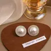 Pendientes Coreanos de Alta Gama, Pendientes Coreanos de Lujo con Diamantes Brillantes, Pendientes Grandes de Perlas Exageradas de Nicho Francés