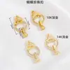 Banho de Ouro 18K Cor Duradoura Microincrustado Zircônia Coração Formato Trevo de Quatro Folhas Fecho de Pérola Acessórios de Joias DIY Feitos à Mão Fecho de Pérola Osmanthus