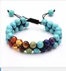 Amazon Nueva Pulsera de Energía para Yoga de Piedra Colorida Europea y Americana para Hombre de Piedra Volcánica Negra Siete Piedras Volcánicas