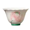 Taza de té de porcelana blanca de arcilla Mojingyu pintada a mano con borde de flor de amapola Arita-yaki, juego de té Kung Fu, taza individual de cerámica para el hogar