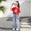 Conjunto de Verano para Exteriores para Niñas 2026 Nuevo de Niños Manga Corta Muy Bonito Ropa de Trabajo Larga para Niñas