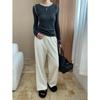 Paleta de Cores de Outono Sinan Design Color-Block Ombro Reto Slim Fit Malha Slimming Top Sn7892