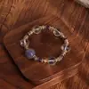 Pulsera de Joyería de Ágata Corazón de Azúcar Amatista Natural para Mujeres para Atraer Riqueza y Transferir Riqueza, Joyería de Múltiples Tesoros para Mejores Amigas, Pulseras al por Mayor