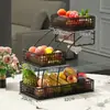 Bandeja de frutas para mesa de centro de sala de estar, bandeja de frutas multicamadas, suporte de armazenamento de frutas, bandeja de exibição de lanches, cesta de frutas de luxo leve de alta qualidade