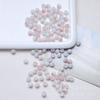 Pulsera de cuentas de vidrio para hacer tú mismo, cuentas sueltas de burbujas de doble color a juego, cuentas redondas, cuentas de vidrio rosa chapadas en oro esmerilado, material de borla de estilo antiguo
