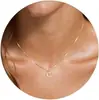 Moda INS Europea y Americana Simple 26 Letras Inglesas A-Z Cobre Oro Collar para Mujer Collar sin Color Joyería