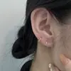 Pendientes de Aro Lisos de Plata de Ley 925 para Mujer, No Necesitas Quitártelos al Dormir, Pendientes de Aro Pequeños de Celebridad de Internet Coreana, Clavos para Cartílago de la Oreja, Aros Redondos
