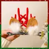 Chifres de Rena de Natal Transfronteiriços Decoração de Árvore Pequena Presilha de Cabelo de Natal Pelúcia Fofa Adereço de Cabeça para Festa de Feriado Acessórios de Cabelo para Meninas