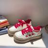 Pall Ar Quente Meninas Moda Cabeça Redonda 2024 Outono Doce Cool Sapatos Casuais Combinação de Cores Cadarço Pequenos Sapatos de Plataforma Femininos