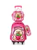 Mochila Escolar Transfronteiriça 3D Casca Dura Couro Concavo-Convexo Aluno do Ensino Fundamental Mochila de Rodinhas 5-12 Anos Desenho Animado Conjunto de Três Peças Mochila