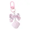 Llavero Creativo de Lazo de Resina con Pompones, Llavero de Mariposa Colorida para Bolso, Venta al por Mayor en Stock