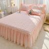 Nuevo Algodón Nube Clip Lateral Algodón Sábana Ajustable Falda de Cama Juego de Tres Piezas Estilo Princesa Encaje Cubrecama Comercio Exterior Transfronterizo