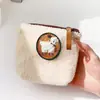Mini Cartera de Oveja de Peluche Llavero Lindo Monedero Bordado de Niña Tía Almacenamiento Bolsa de Maquillaje Estudiante