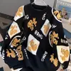Suéter Rojo con el Personaje "Fu" para Hombres y Mujeres, Abrigo Cálido y Espeso de Otoño e Invierno para Pareja, Ropa de Año Nuevo, Chaqueta Holgada del Año del Zodiaco
