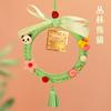 Talisán de paz de dibujos animados tejido a mano bolsa de material diy para colgar en el coche regalo casero para el coche para enviar a amigos