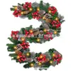 Venta Directa Corona de Navidad Colgante de Puerta 180/270cm Exquisita Vid de Navidad de PVC Puntiaguda con Larga Decoración de Piña