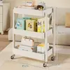 Estantería de almacenamiento multifuncional y móvil para uso doméstico, adecuada para cocinas y salas de estar; un carrito de almacenamiento de pie con múltiples niveles para una fácil organización