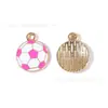 Accesorios de Fútbol Coloridos Estilo Deportivo Piezas de Esmalte Colgantes de Aleación para DIY Cadenas para Teléfono Llaveros Dijes Hechos a Mano