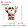 Boneco de Neve e Papai Noel de Desenho Animado Levantando as Mãos Pingente de Mochila de Carro de Acrílico 2D Decoração Pendente Adereços de Exibição