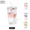 Nueva Taza de Paja de Celebridad de Internet Estilo INS Taza de Agua Taza de Vidrio Resistente a Altas Temperaturas Hogar Alta Apariencia Espesa Gran Capacidad Taza de Agua