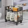 Estante de almacenamiento para baño, estante de almacenamiento multicapa para el espacio entre el lavabo y el fregadero, carrito móvil multifuncional de pie para el baño y el inodoro