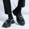 Sandalias de Media Punta para Hombre, Zapatos sin Cordones, Mocasines para Hombre, Zapatos de Cuero con Suela Gruesa que Aumentan la Altura, Zapatos Pequeños de Cuero de Comercio Exterior para Hombre