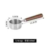 Acero Inoxidable 304 Mango de Madera Taza Medidora Cuchara Medidora Mango Largo Taza Medidora para Salsa Dip Taza Medidora para Salsa de Bistec Taza Medidora Condimento Estilo Nórdico